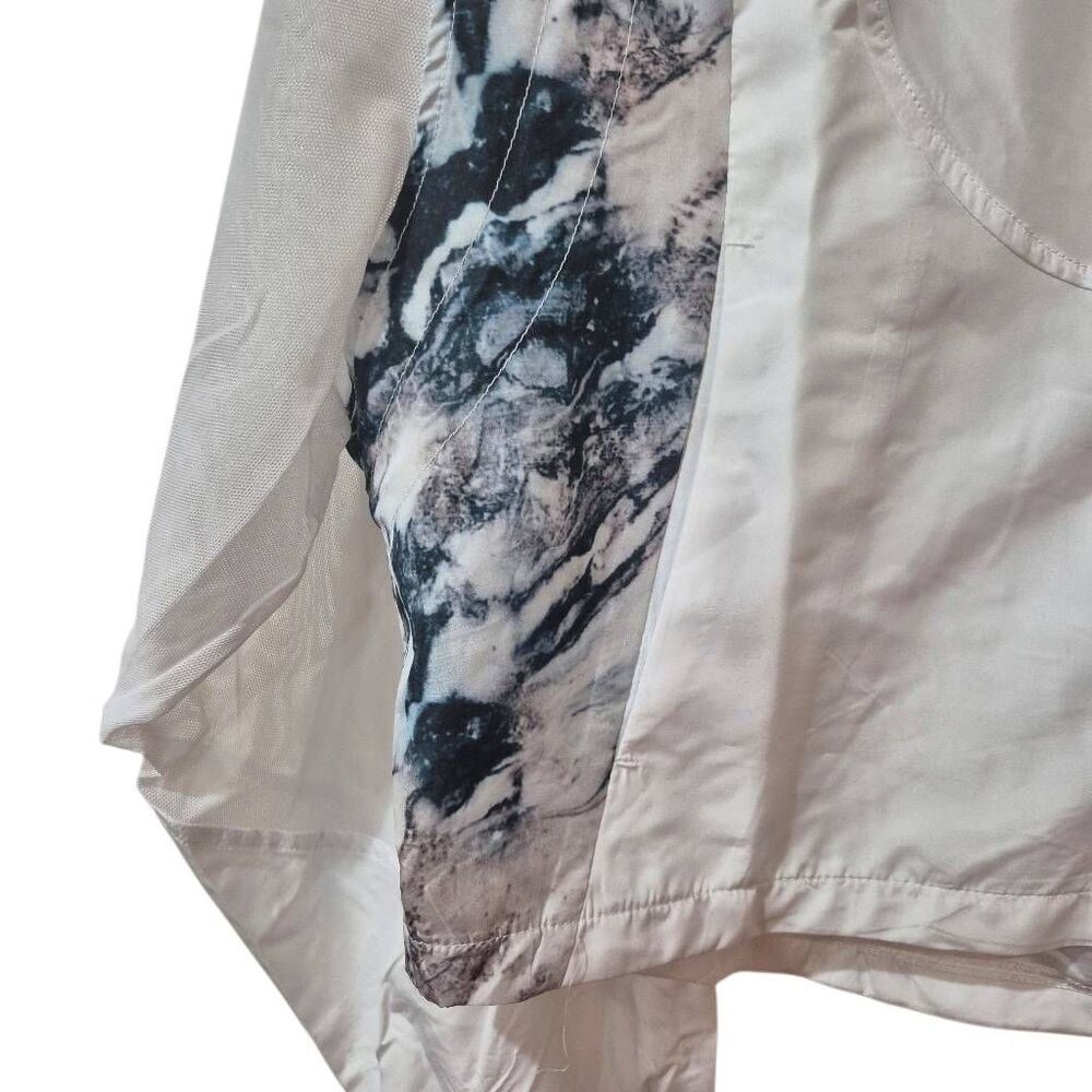 ZYIA Active Windbreaker Jacket Womens White Marble Mesh Back Packable Zip NEW NW - Picture 8 of 15